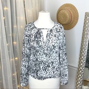 Bar III Gray Print Wrap Blouse